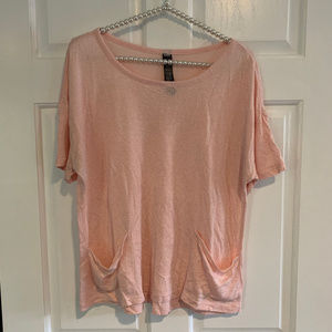 RBX Ladies Short Sleeve Wide Neck Shimmer Tee Size M